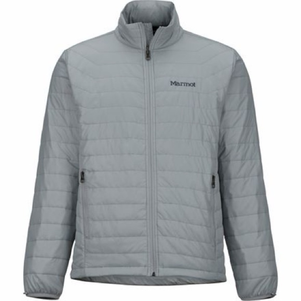 Marmot Men's Calen Insulated Jacket Lightweight Puffer Gray Long Sleeve Zip XL